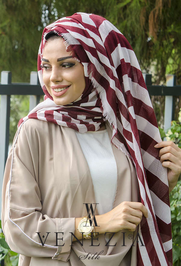 AKEL - Akel Asimetrik Desen Fileli Cotton Şal 32610-005 (1)