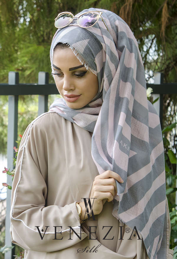 AKEL - Akel Asimetrik Desen Fileli Cotton Şal 32610-007