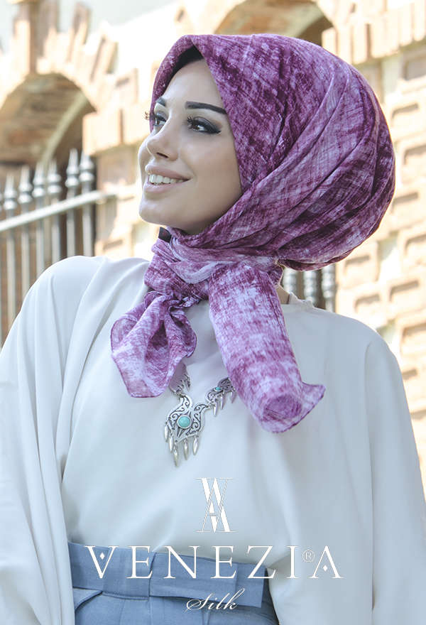 AKEL - AKEL BULUT DESEN COTTON YAZ SERİNLİĞİ EŞARP 31014-004 (1)