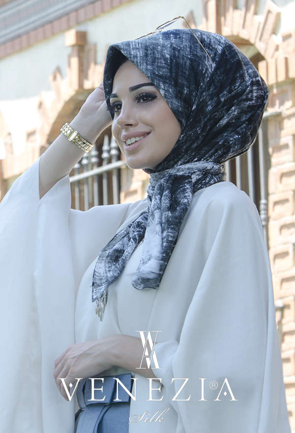 AKEL - AKEL BULUT DESEN COTTON YAZ SERİNLİĞİ EŞARP 31014-012 (1)