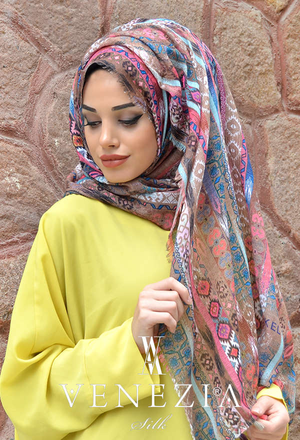 AKEL - AKEL DOKUMA KİLİM DESEN PONPONLU COTTON ŞAL 31022-001