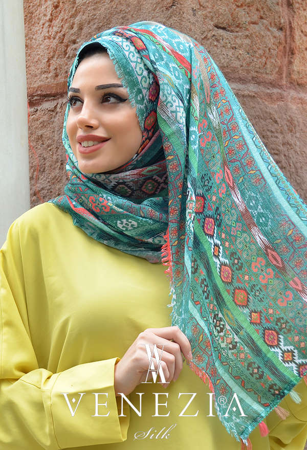AKEL - AKEL DOKUMA KİLİM DESEN PONPONLU COTTON ŞAL 31022-004