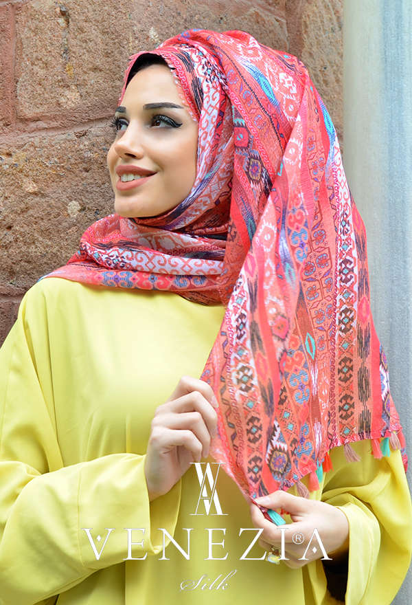 AKEL - AKEL DOKUMA KİLİM DESEN PONPONLU COTTON ŞAL 31022-006 (1)