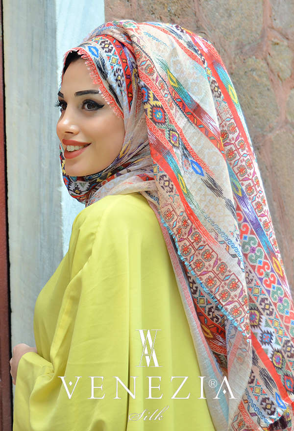 AKEL - AKEL DOKUMA KİLİM DESEN PONPONLU COTTON ŞAL 31022-007 (1)