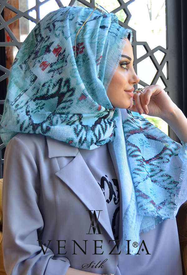 AKEL - AKEL KİLİM DESEN KESİK FİLELİ COTTON ŞAL 31512-003