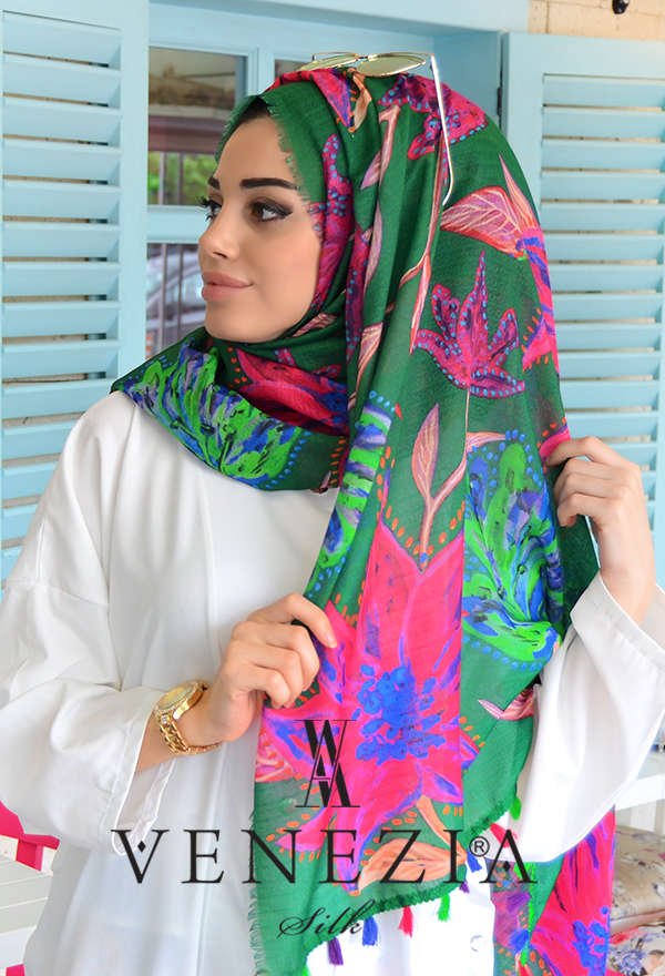 AKEL - AKEL RAPUNZEL KOLEKSİYONU PONPONLU COTTON ŞAL 31367-001 (1)