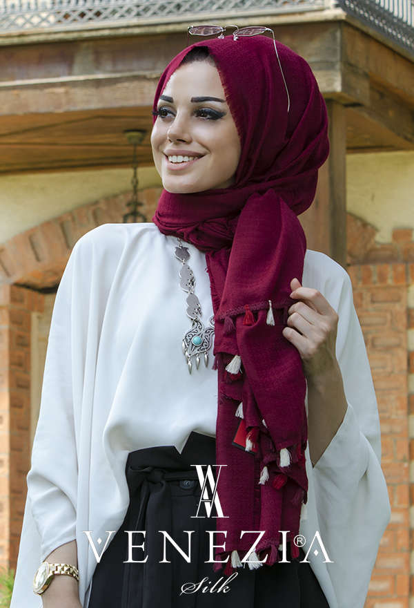 AKEL - DÜZ RENK PONPON COTTON ŞAL KOLEKSİYONU 32051-010 (1)