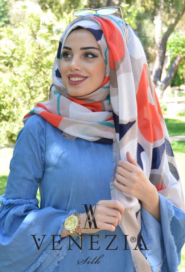 Vanensis - VANENSİS ELMA DESEN COTTON ŞAL KOLEKSİYONU 31117-012 (1)