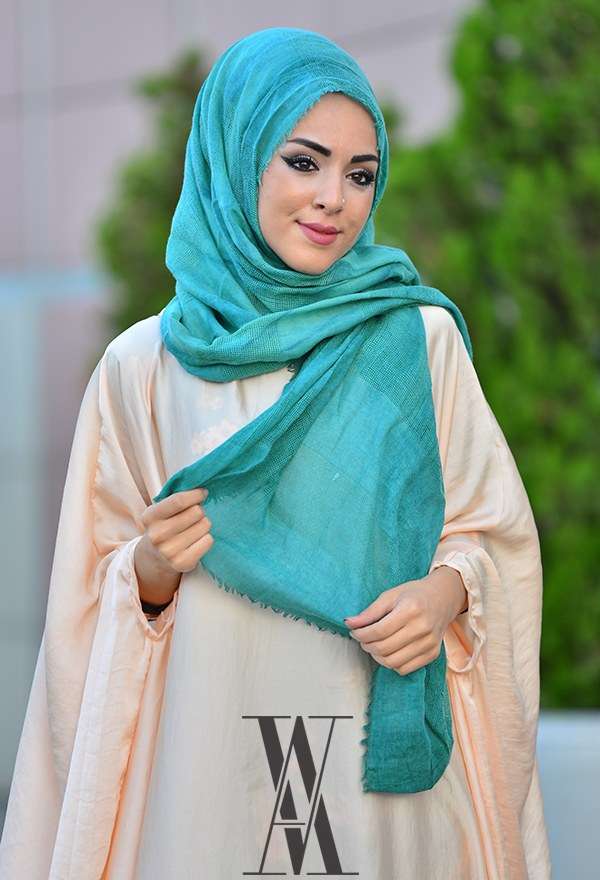Armine - Fileli Cotton İndigo Şal 3987-3 Armine
