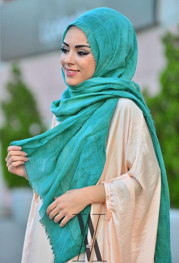 Armine - Fileli Cotton İndigo Şal 3987-3 Armine (1)