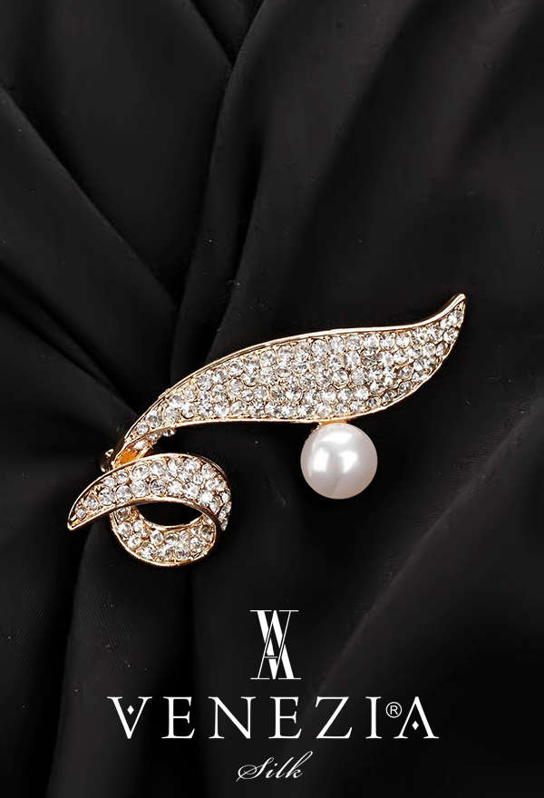 VENEZİA SİLK - Venezia Silk Kristal Parlak Taşlı Aksesuar Broş BRS173