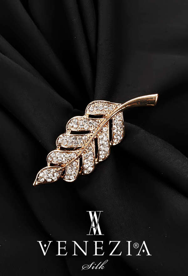 VENEZİA SİLK - Venezia Silk Kristal Parlak Taşlı Aksesuar Broş BRS176
