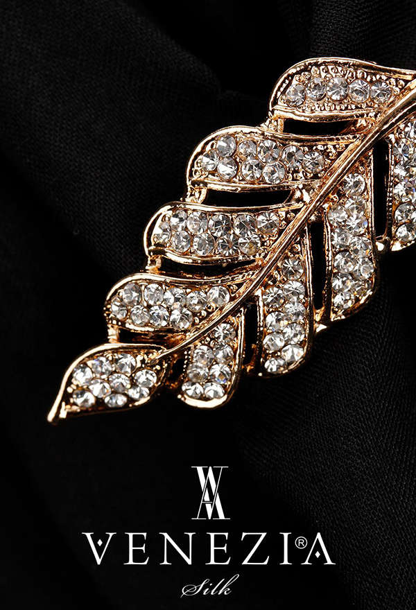 VENEZİA SİLK - Venezia Silk Kristal Parlak Taşlı Aksesuar Broş BRS176 (1)