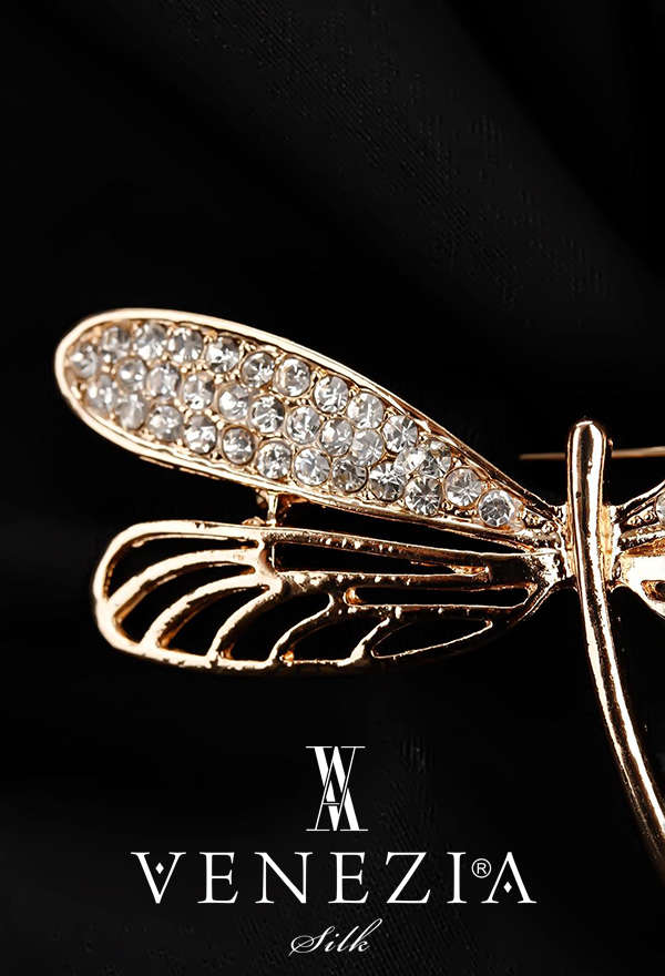 VENEZİA SİLK - Venezia Silk Kristal Parlak Taşlı Aksesuar Broş BRS179 (1)
