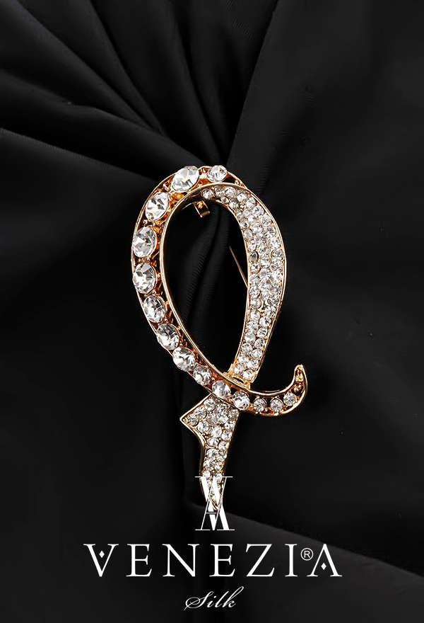 VENEZİA SİLK - Venezia Silk Kristal Parlak Taşlı Aksesuar Broş BRS180