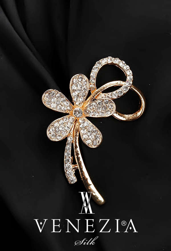 VENEZİA SİLK - Venezia Silk Kristal Parlak Taşlı Aksesuar Broş BRS181