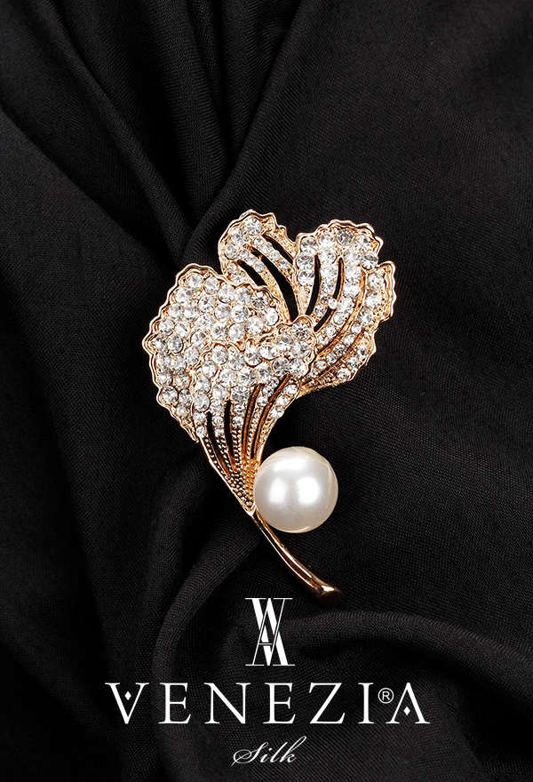 VENEZİA SİLK - Venezia Silk Kristal Parlak Taşlı Aksesuar Broş BRS182