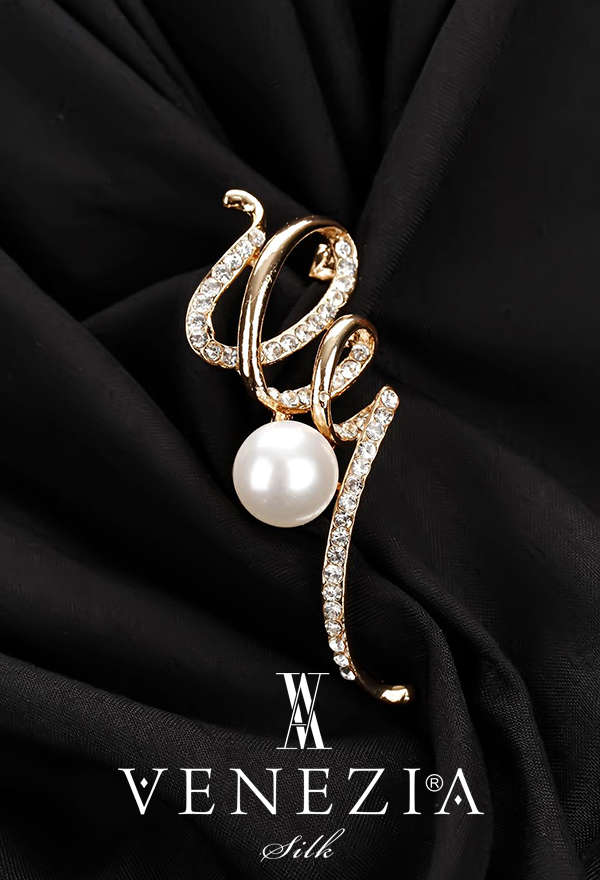 VENEZİA SİLK - Venezia Silk Kristal Parlak Taşlı Aksesuar Broş BRS184