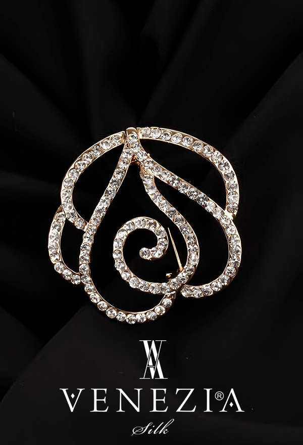 VENEZİA SİLK - Venezia Silk Kristal Parlak Taşlı Aksesuar Broş BRS187