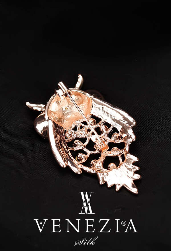 VENEZİA SİLK - Venezia Silk Kristal Parlak Taşlı Aksesuar Broş BRS160 (1)