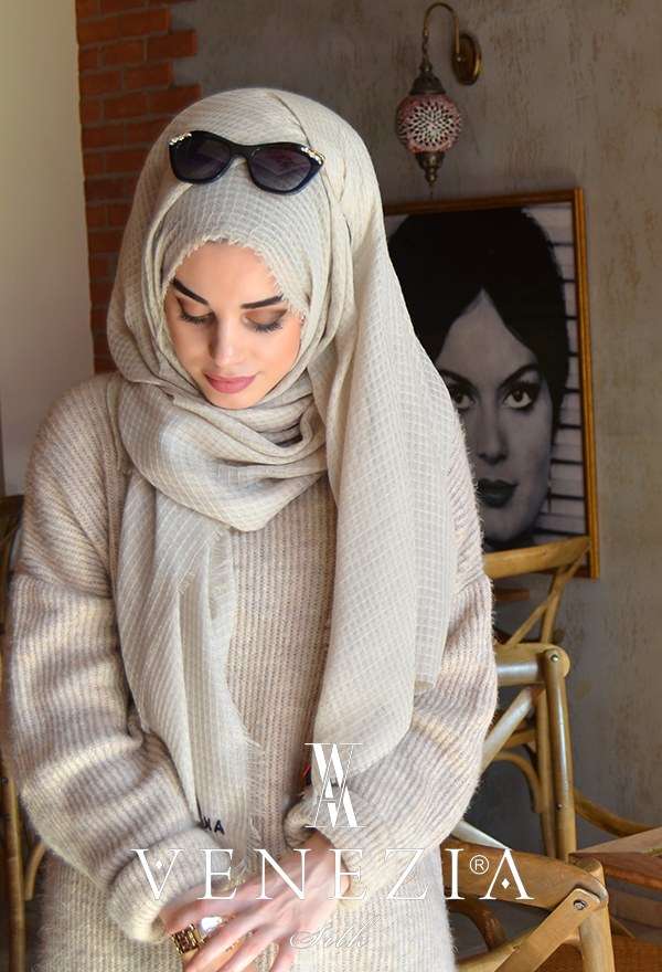 AKEL - Venezia Silk Sık Fileli Cotton Şal 31038-020