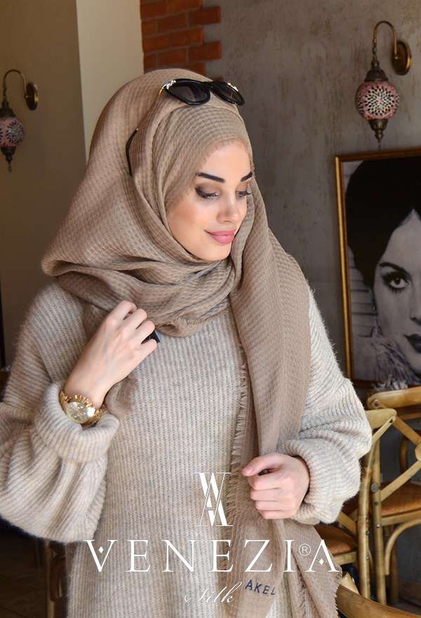 AKEL - Venezia Silk Sık Fileli Cotton Şal 31038-023