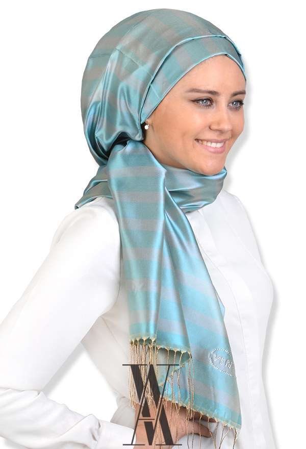 VENEZİA SİLK - Venezia Swarovski Taşlı Twill İpek Şal 3187-008 (1)