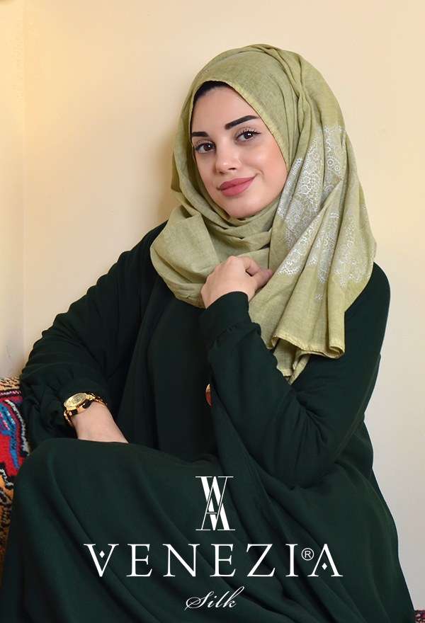 VENEZİA SİLK - Venezia Varaklı %100 Organik Cotton Şal 3215-007